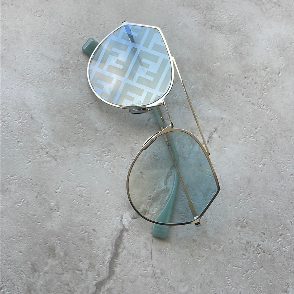 Stylish Blue and Gold Sunglasses